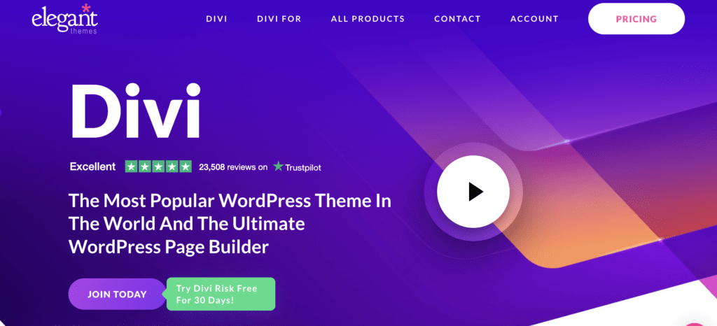 Elegant themes homepage