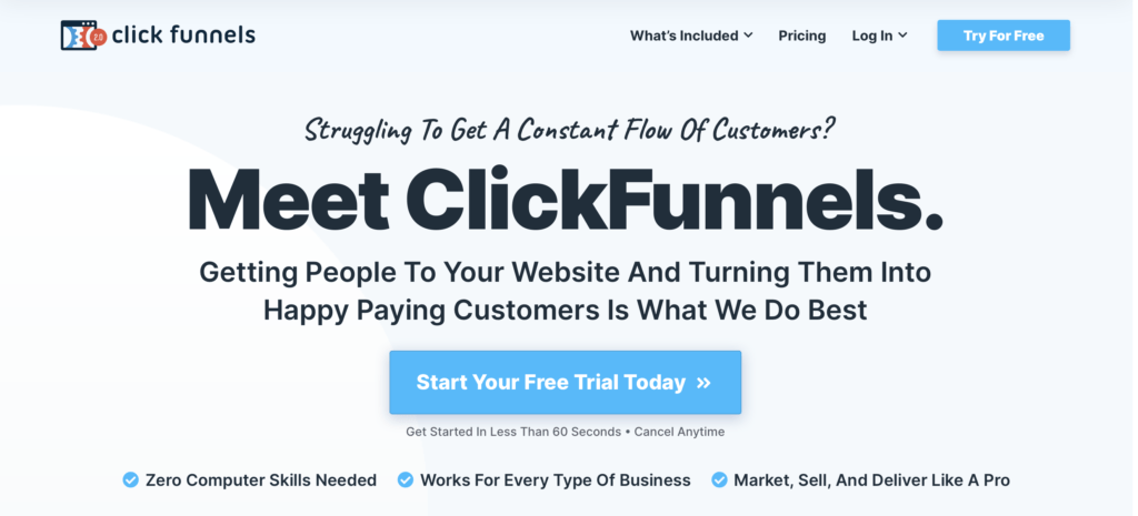 ClickFunnels Homepage